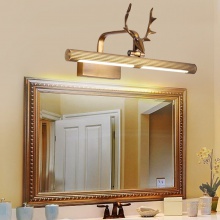 全铜鹿头美式镜前灯卫生间防水鹿角壁灯浴室洗手间镜柜灯化妆灯具