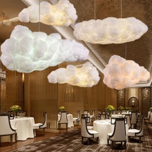 新款创意时尚云朵吊灯简约布艺灯具个性餐厅灯棉花灯装饰乌云吊灯