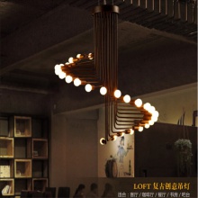 美式工业风复古吊灯个性简约创意客厅咖啡馆酒吧螺旋楼梯吊灯